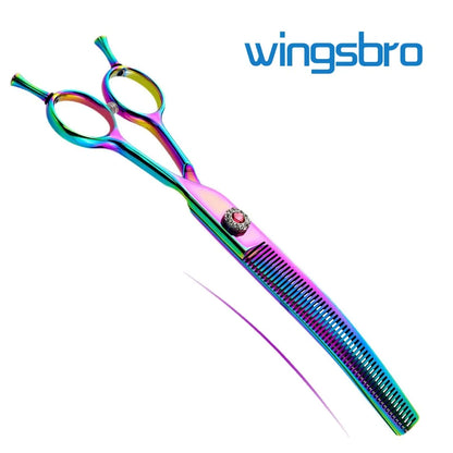 7 inch Dog Hair Trimming Scissors,Pet Grooming Curved Scissors ,Dog Beauty Grooming Curved thinning Scissors Pet Groomer