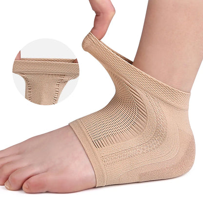 2PCS Gel Silicone Heel Protector Sleeve Heel Pads Heel Cups Plantar Fasciitis Support Feet Care Repair Cushion Half-yard Socks