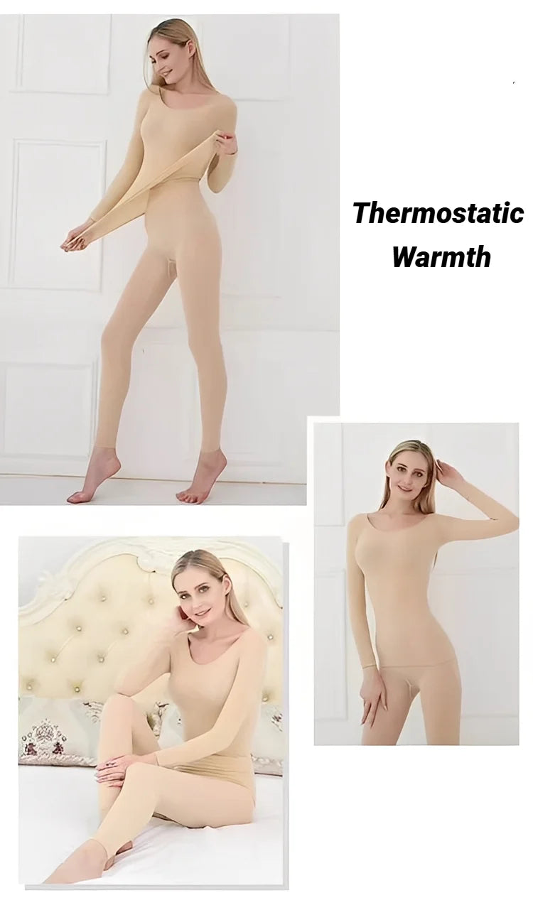 Warm Thermal Underwear Sexy Ladies Intimates Long Johns Women Shaped Sets Female Middle Collar Shaping Clothes Set Winter