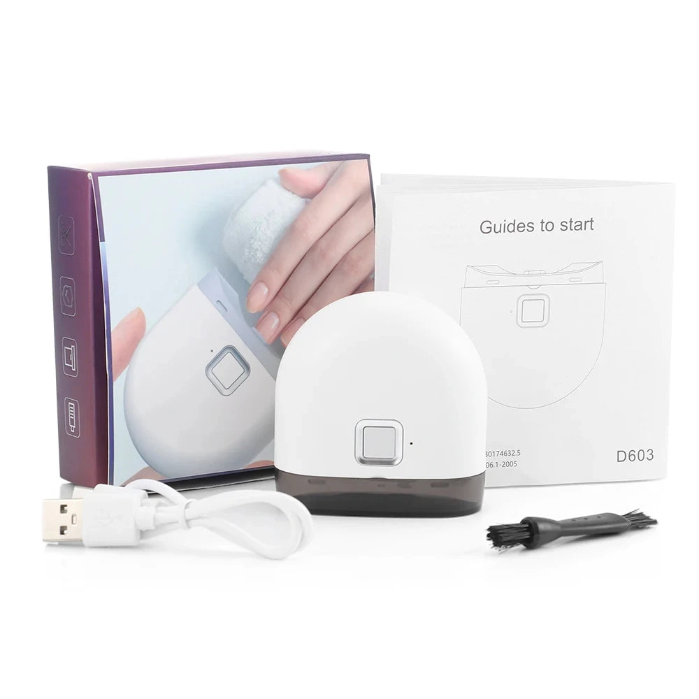 With Light Rechargeable Electric Nail Clipper - Automatic Grinding Polishing Trimmer Cutter for Baby Adult Manicure