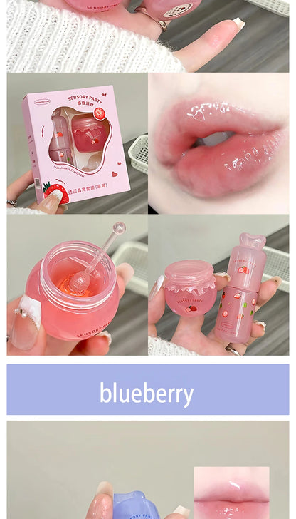 SENSORY PARTY Hydrating & Brightening Lip Mask - Deep Moisture, Lip Wrinkle Reduction, 24-Hour Hydration Lip Oil