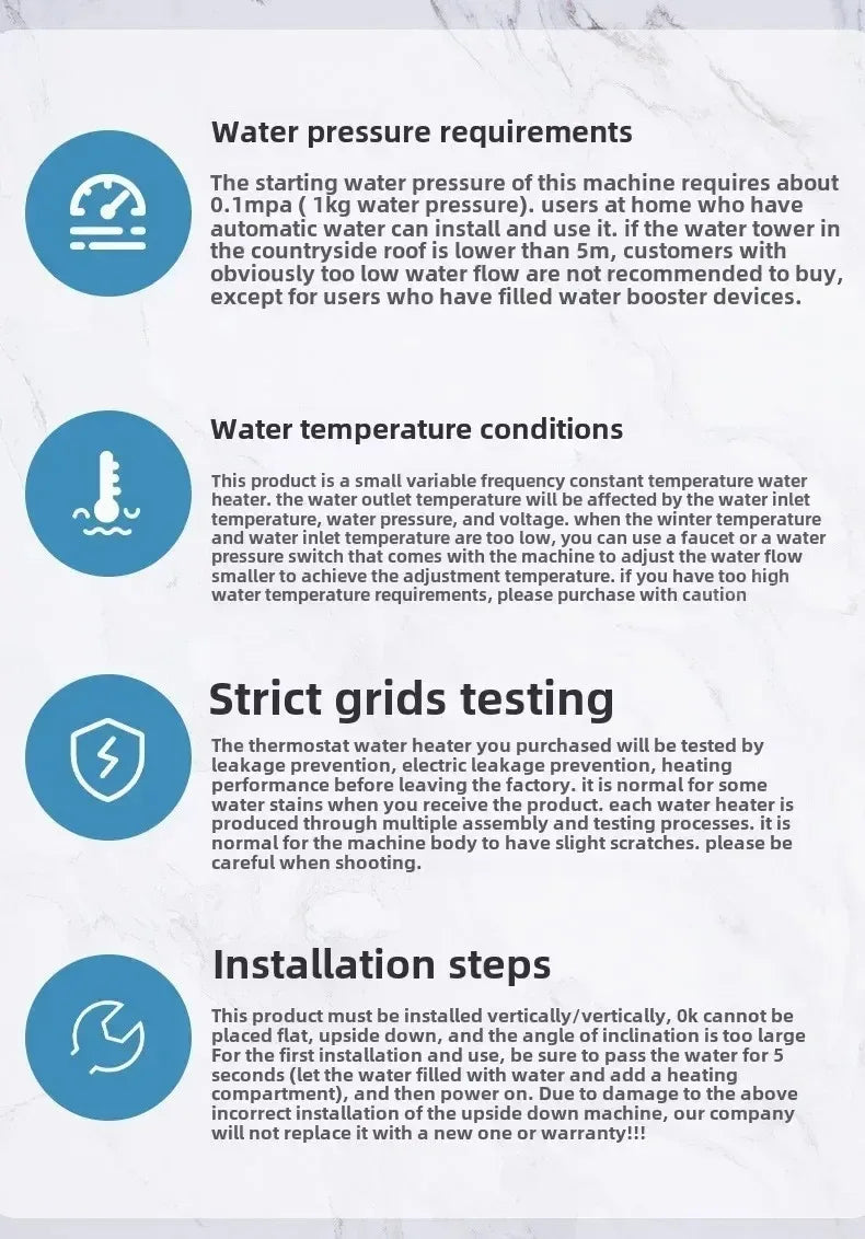 220V Instant Hot Water Heater Tankless Electric Compact for Bathroom Toilet Energy Saving On-Demand Solution