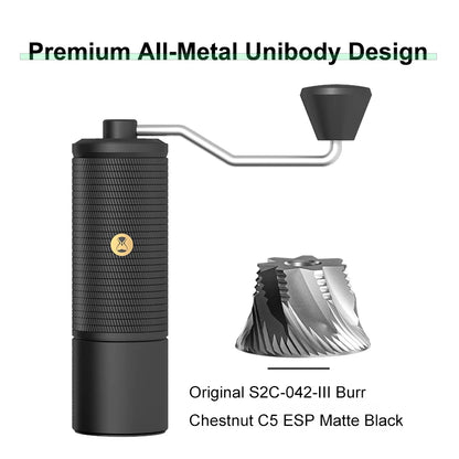 TIMEMORE Chestnut C5/C5ESP Manual Coffee Grinder Portable Espresso Grinder, 42mm S2C Burrs, 25g Capacity, Fine Adjustment