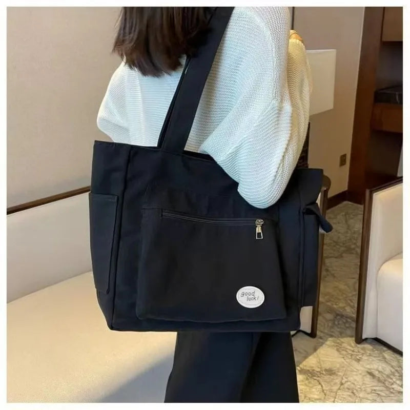 2025 Fashion Shoulder Bag for Women's Class Large Capacity Student Tote Bag  New Canvas Commuter Handbag Women Bag Eco Bag