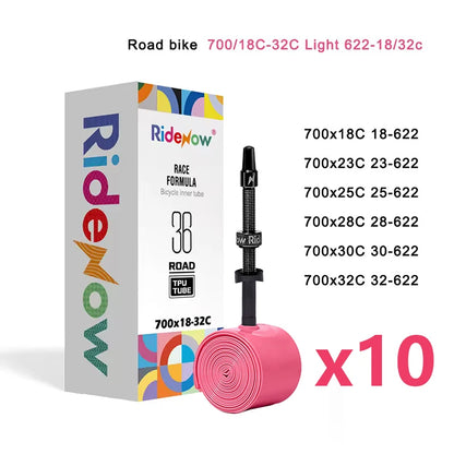 RideNow Metal Nozzle Tpu Inner Tube External Thread Tube 700x18-32c Road Bike 36g Inner Tire All Road Bike Tyre Accessories
