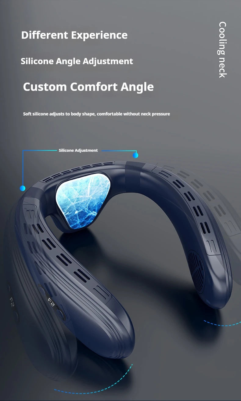 New Neck Air Conditioner Portable Neck Fan Rechargeable Semiconductor Cooling Bladeless Fan Outdoor Personal Fan Wearable Cooler