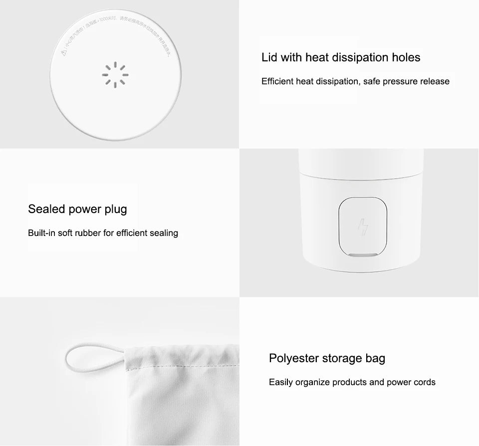 Original MIJIA Portable Electric Kettle 2 Thermos Cup Fast Water Boiler 350ml Smart Temperature Insulated Kettle Travel (CN)