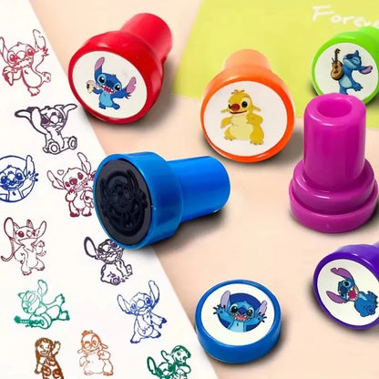 12PCS Cartoon Lilo & Stitch Seal Gift Stitch Cartoon Pattern Seal Kindergarten Rewards Stamps Christmas Gift