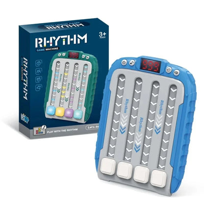 Montessori Electronic Music Rhythm Puzzle Game Machine - Travel Light-Up Sensory Fast-Push Table Game for Educational Fun