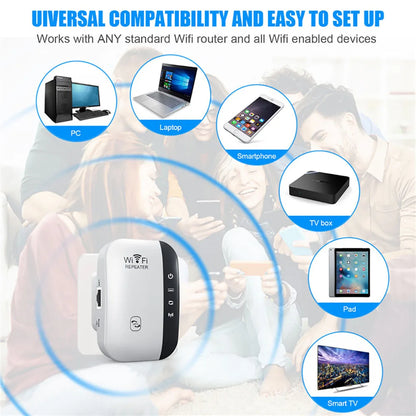 Kebidumei 300Mbps Wireless WiFi Repeater Wifi Extender Amplifier 802.11N WPS Long Range WiFi Booster Amplifier Wi Fi Repeater