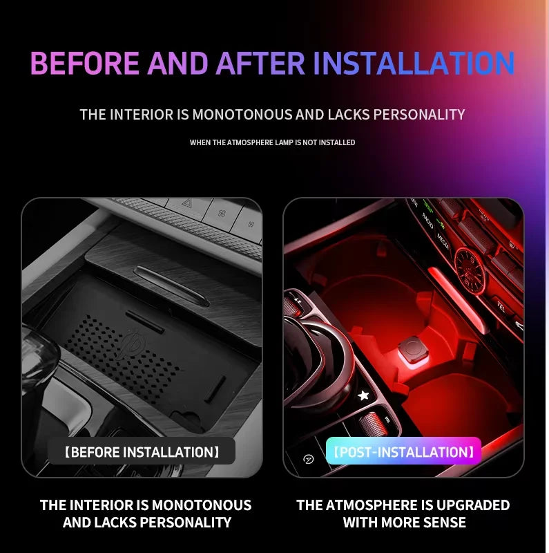 1x Car USB LED Light Mood Lamp Plug Play Universal LED Interior Atmosphere Light Auto Reading Lamp Decorations Decorative Strip