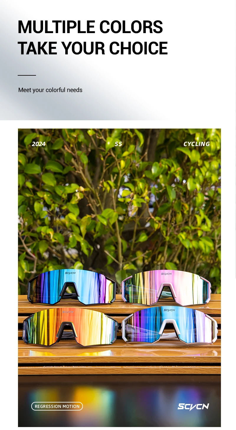 SCVCN Outdoor Cycling Sunglasses Men MTB Driving Bike Glasses Sports Climbing Hinking Eyewear Glasses Women MTB UV400 Goggles