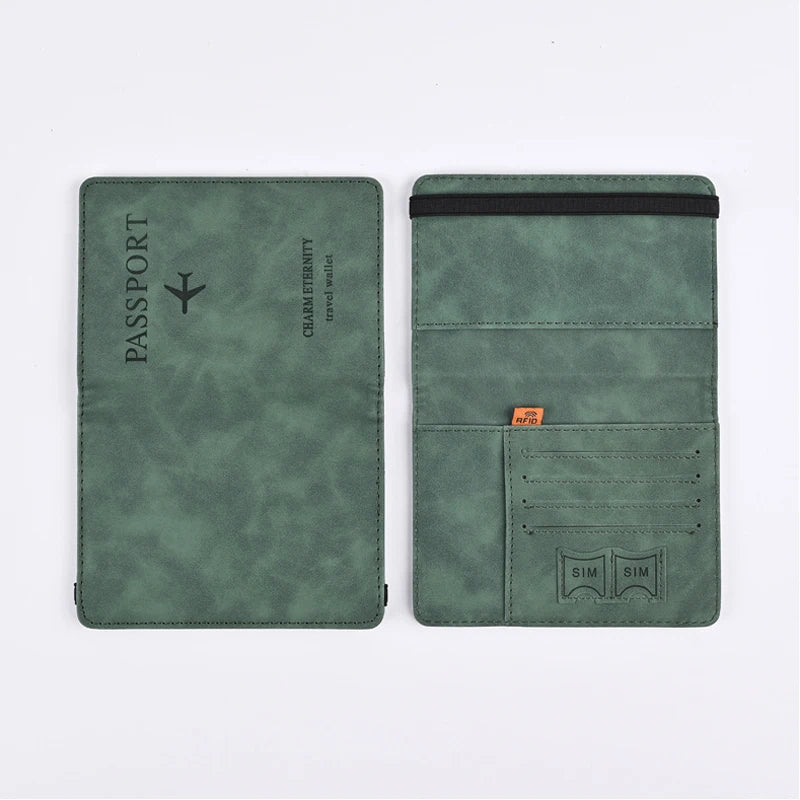 Men PU Leather Wallet Travel Passport Purse Card Male Travel Accessories Hand Carry Passport Business Cards Holder Wallet