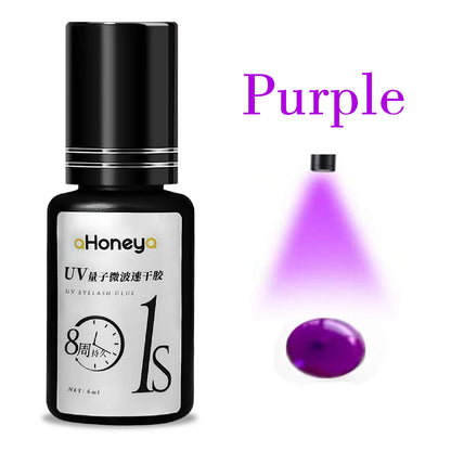 Salon UV Eyelash Grafting Glue Purple UV Lashes Glue 6ML Lasts 50-60 Days Waterproof and Oilproof