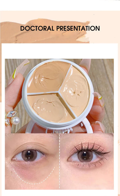XIXI Pure Holding Makeup Three Color Concealer Spot Acne Print Repair Foundation Dark circles are not easy to stick powder