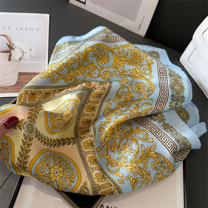 2025 New Fashion Luxury Printed Square Shawl Women 70x70cm Pashmina Silk Scarf Neck Headband Bandana