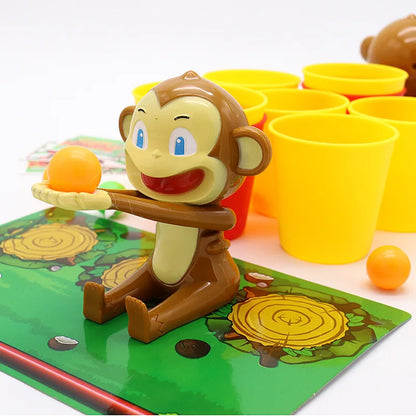 Crazy Monkey Party Board Games Toys Two People Competition Party Table Games Toys Cartoon Monkey Shooting Ball Interactive Toy