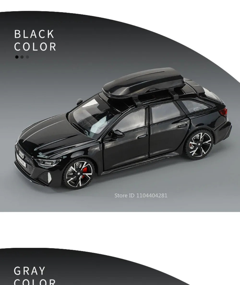 1:32 RS6 RS7 Alloy Miniature Models Diecast Car Toys 6 Doors Opened Sound Light Pull Back Metal Vehices Children's Holiday Gifts