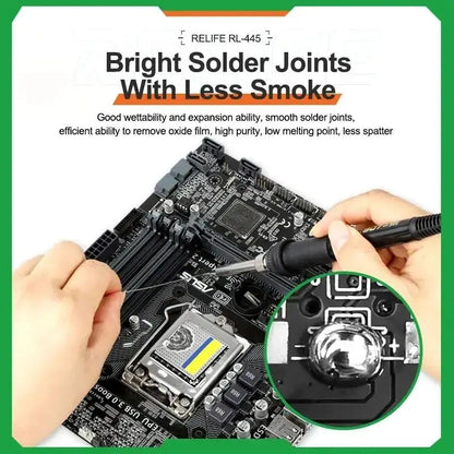 RELIFE RL-445 0.3/0.4/0.5/0.6mm High Purity Rosin Core Solder Wire for Mobile Phone Electronic Parts Repair Solder Wire Tool