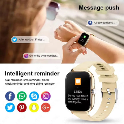 2025 New Smart Watch Bluetooth Call Music Heart Rate Blood Pressure Monitor Smartwatch for Women Men Holiday Gifts
