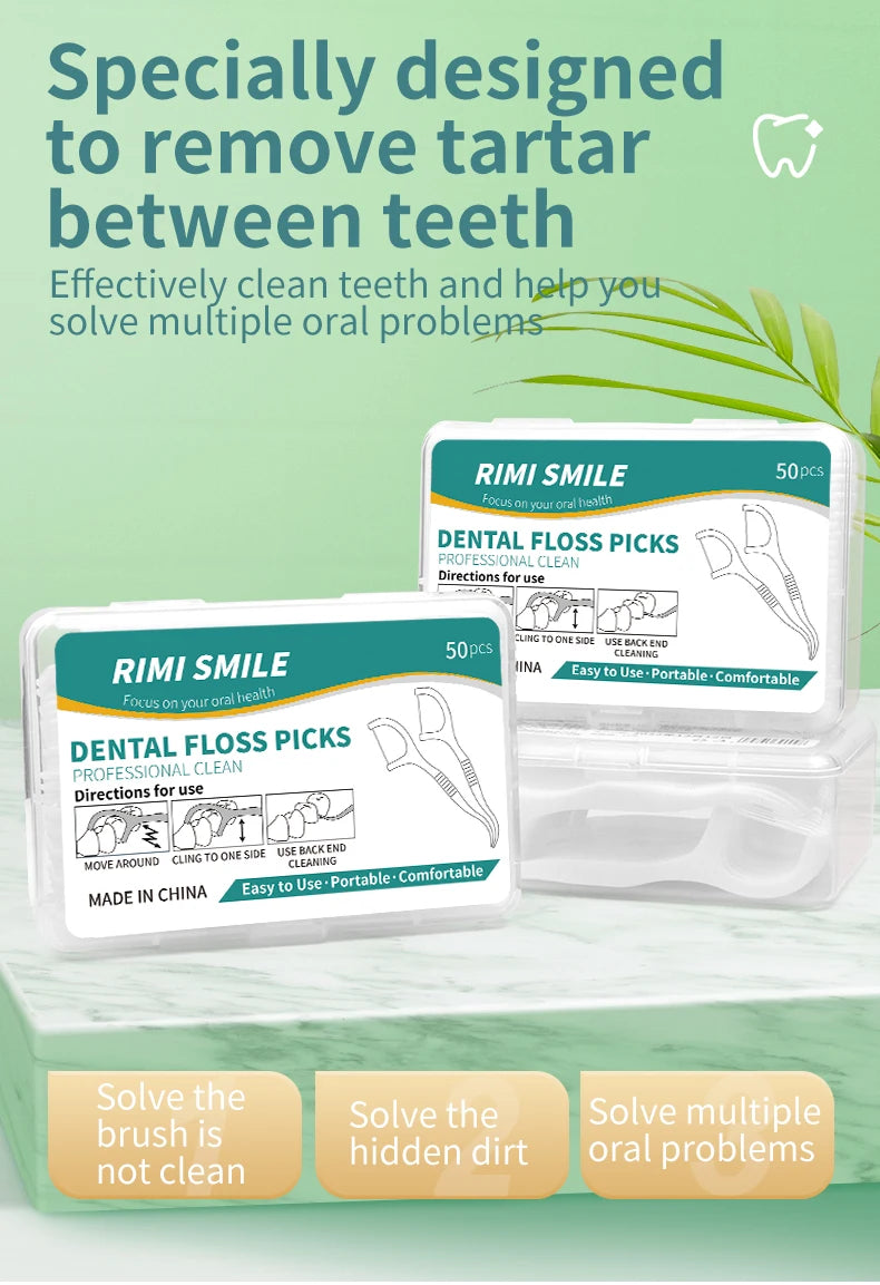 600PCS, 300PCS, 100PCS - Flosser-50PCS/Box - Cleaning interdental spaces, oral care tools