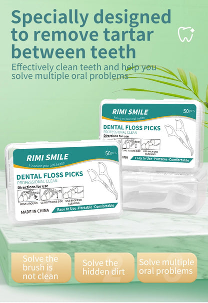 600PCS, 300PCS, 100PCS - Flosser-50PCS/Box - Cleaning interdental spaces, oral care tools