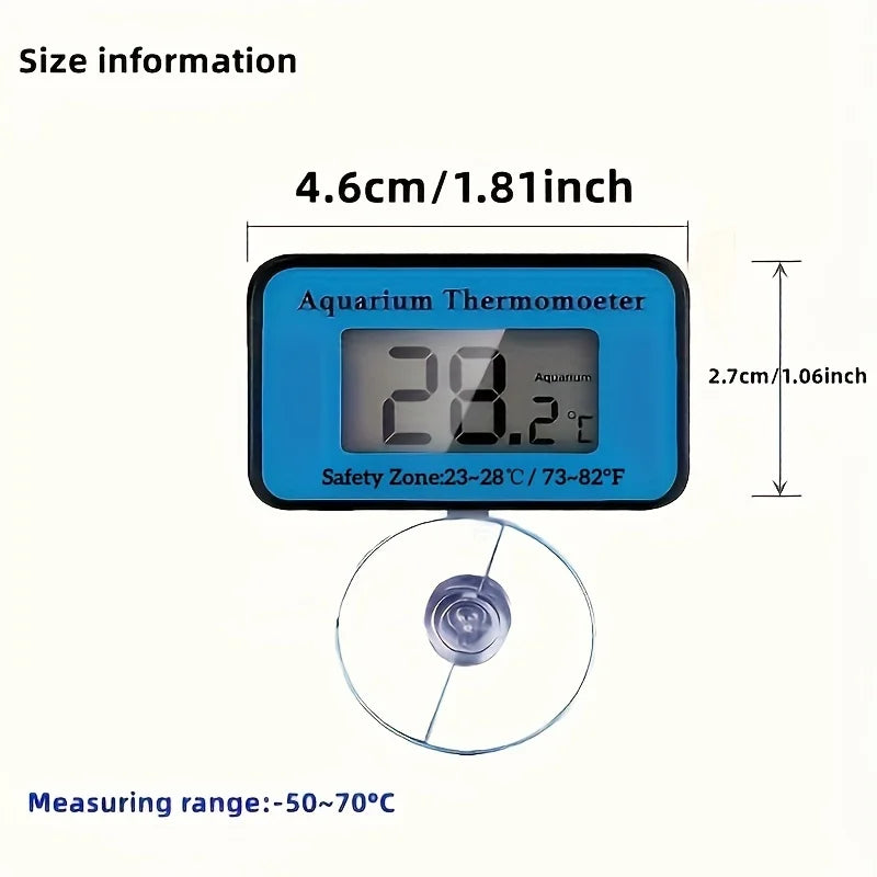 LCD Digital Aquarium Thermometer with Probe Suction Cup Fish Tank Water Electronic Thermometer Measurement
