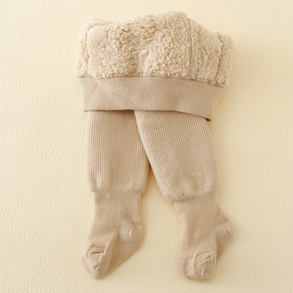Winter Infant Baby Girls Polar Fleece Lining Stripes Leggings Plus Thick Warmth Cotton Tights Toddler Kids Keep Warm Pantyhose