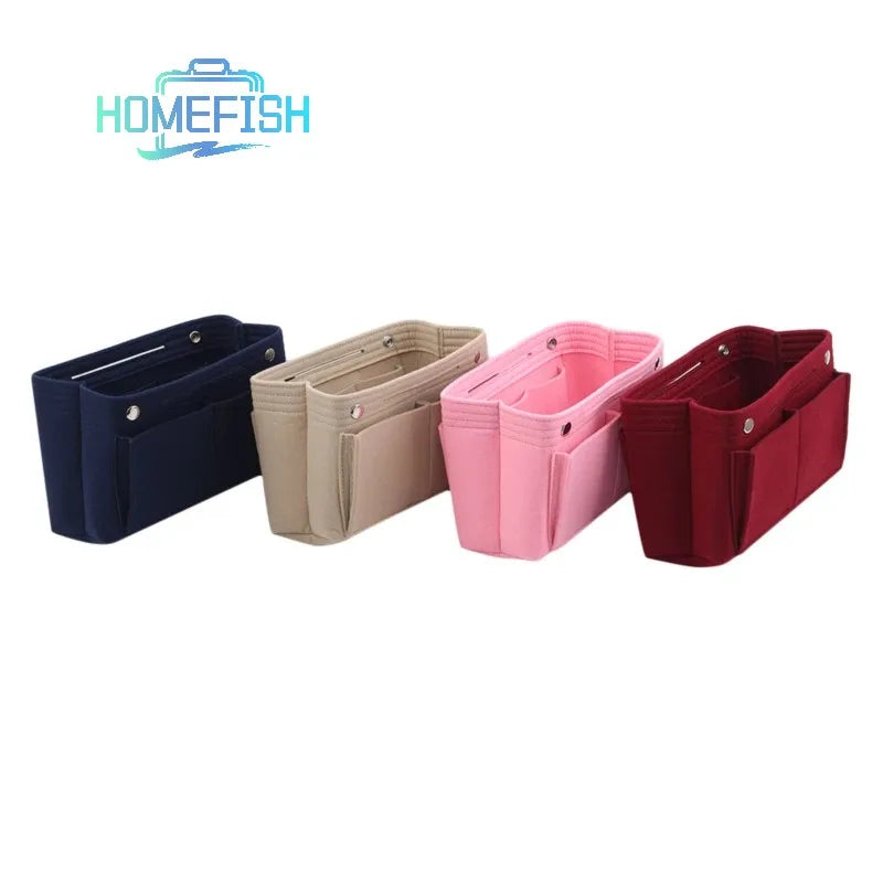 HOMEFISH Multifunction Insert Makeup Bag Women Travel Inner Purse Cosmetic Bags For Ladies Portable Storage Organizer Tote 2024