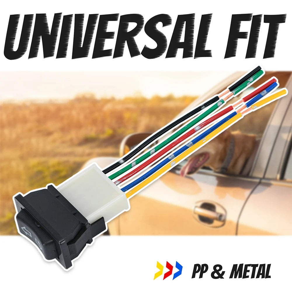 Universal Auto Car Power Window Switch Lifting Switch 5 Pin DC 12V 20A Blue/Red Light Color And Harness