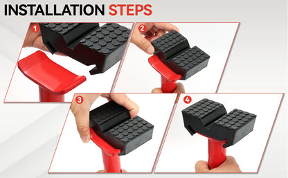 Car Slotted Lift Jack Stand Rubber Pad Saddle Adapter for All-in-One Frame Rail Pinch Lifting Repair Tools Safety Grip Pads
