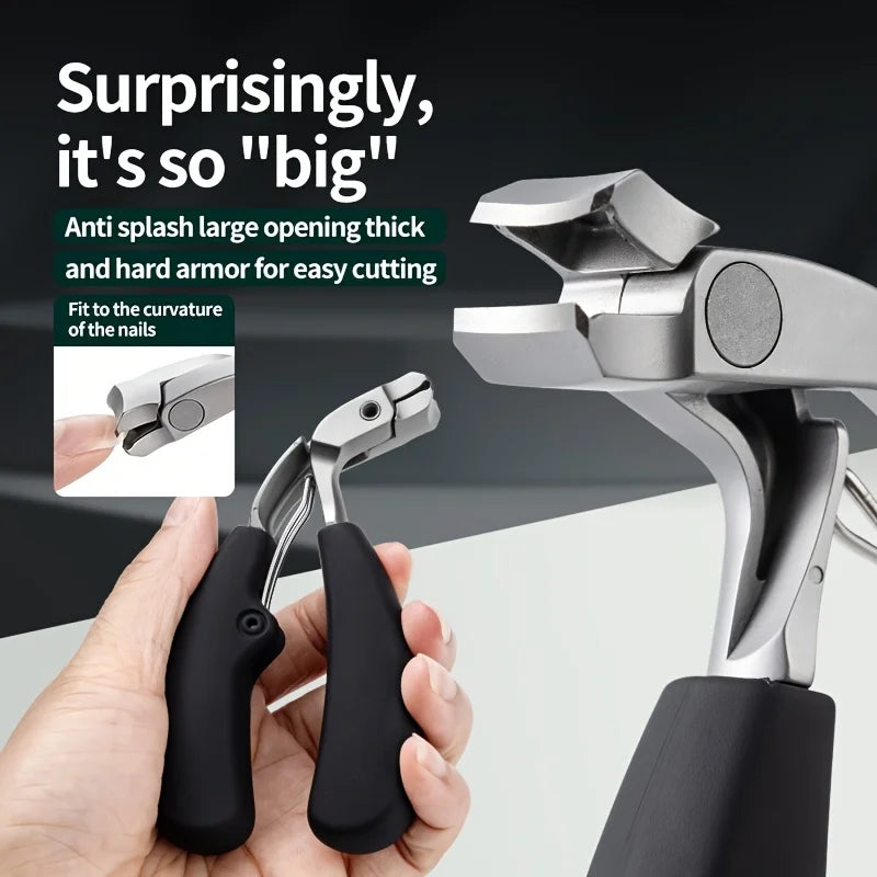 Professional Grade Concave Stainless Steel Nail Clippers for Thick Nails and Ingrown Toenails Sharp Curved Blade for Easy Trimmi