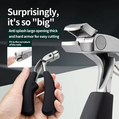 Professional Grade Concave Stainless Steel Nail Clippers for Thick Nails and Ingrown Toenails Sharp Curved Blade for Easy Trimmi