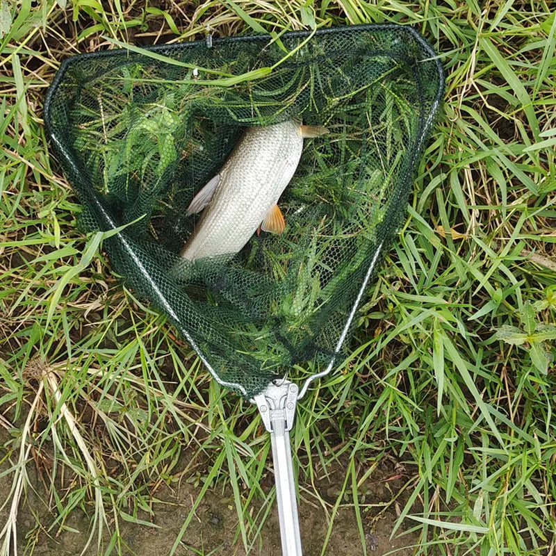 Retractable Landing Fishing Net 190cm Aluminum Alloy Telescopic Fishing Net Foldable Sea Mesh Brail For Carp Fly Fishing