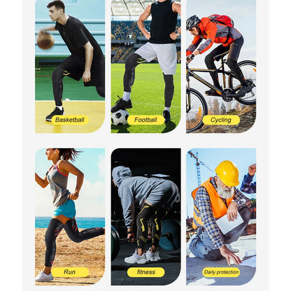 1PC Knee Compression Sleeve with Padded Protection - Breathable Leg Support for Basketball,Football,Running,Sport- Youth & Adult