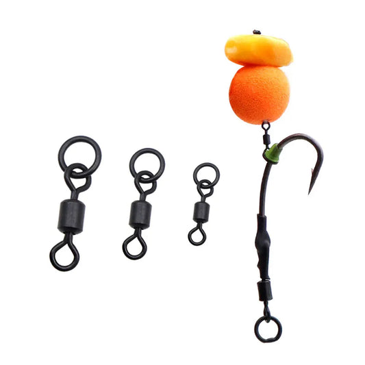 20pcs Carp Fishing Accessories Flexi Rolling Swivels Chod Rig Hair Rig Quick Change Hooklink Ring Swivels For Fish Tackle