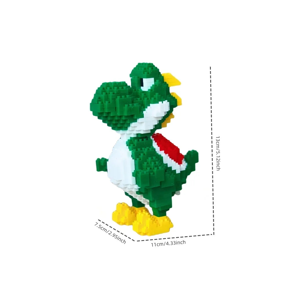 Knew Built Micro Mini Building Blocks Toys Create Your Green Dinosaur Jungle Perfect Children’s Playmate and Decorative Ornament