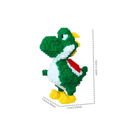 Knew Built Micro Mini Building Blocks Toys Create Your Green Dinosaur Jungle Perfect Children’s Playmate and Decorative Ornament