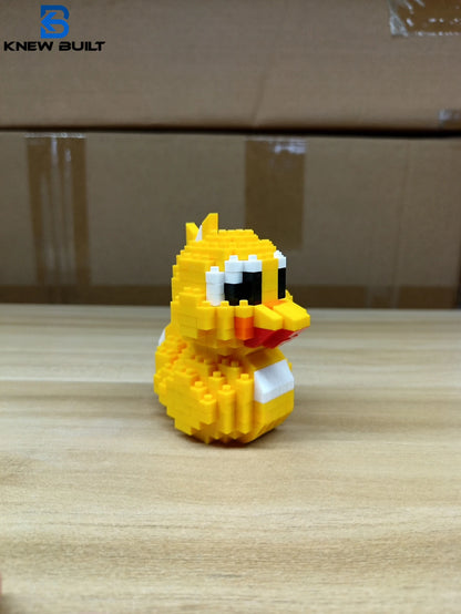 Little Yellow Duck Puzzle Assembly Building Blocks Toys Animal Series 3D Model Micro Mini Diamond Bricks Pig Panda Hamster Snail
