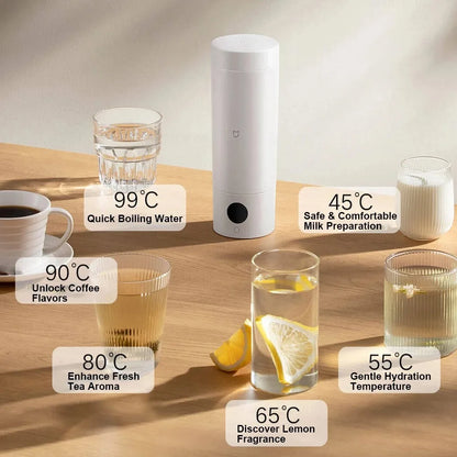 Original MIJIA Portable Electric Kettle 2 Thermos Cup Fast Water Boiler 350ml Smart Temperature Insulated Kettle Travel (CN)