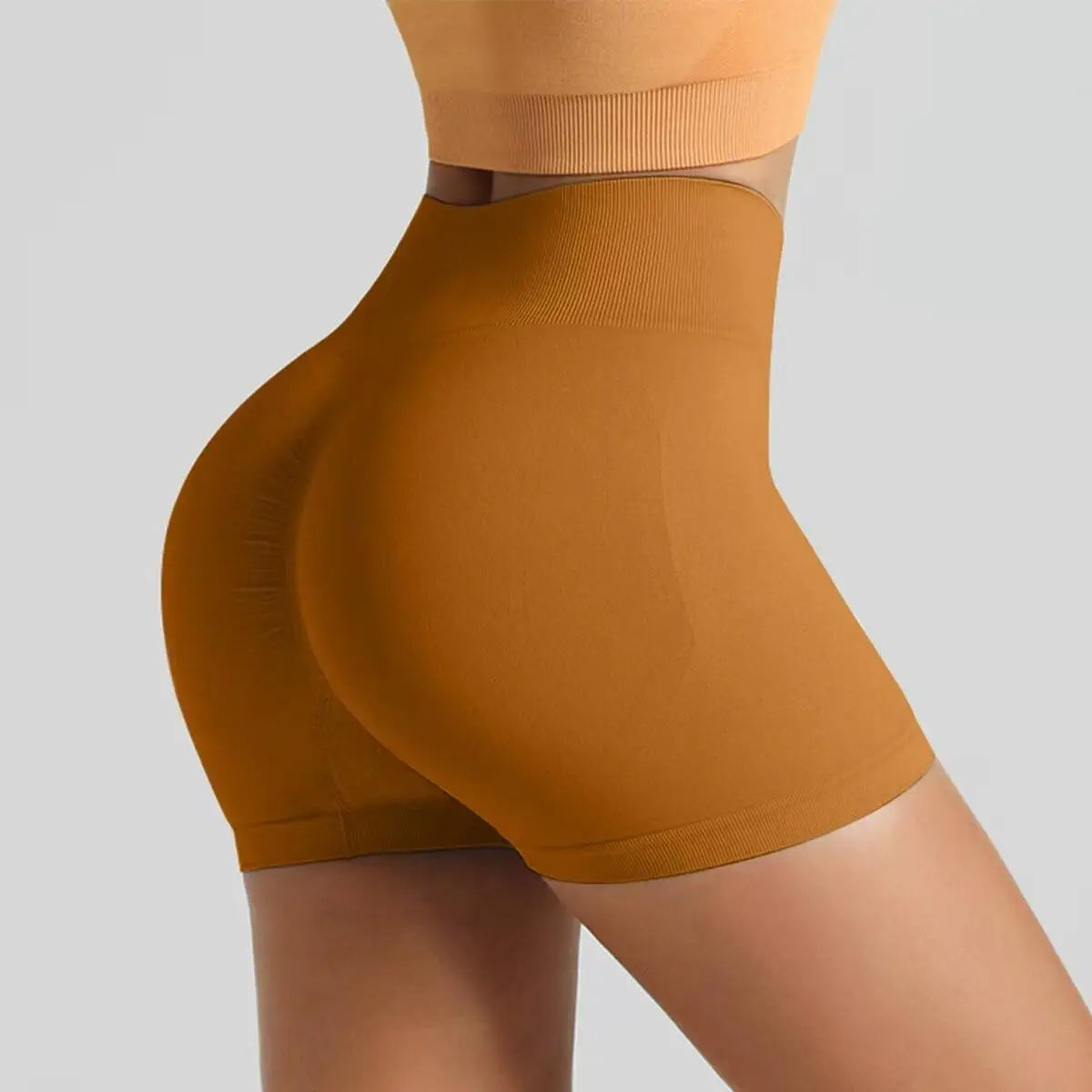 women's high-waisted hip-enhancing sport shorts, with waist shaping, slimming effect, quick-drying hip, three-point fit leggings