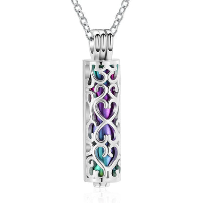 Hollow Cylinder Vial Urn Necklace for Ashes for Women Men Cremation Jewelry Keepsake Memorial Human Pet Ashes Pendant