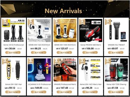 T9 Professional Hair Trimmer Machine Metal Body Stainless Steel Blade Hair Clipper Beard Trimmer for Men Finishing Machine