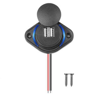 Dual USB Charger 12-24V 3.1A Car Charger Power Socket Adapter Phone Charging for Motorbike Car Boat ATV UTV Camper Caravans