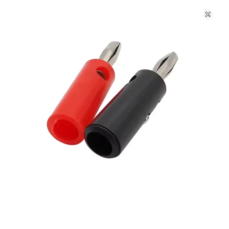 10Pair Silver 4mm Banana Plug Male and Female 4mm Banana Jack Panel Mount Banana Socket Terminal Connector Adapter Red Black
