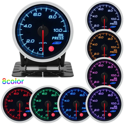 Universal Auto 12V 52mm 8 Color Racing Car Oil Pressure Water Oil Temp EGT Exhaust Temp Turbo Boost Tachometer Gauge Meter