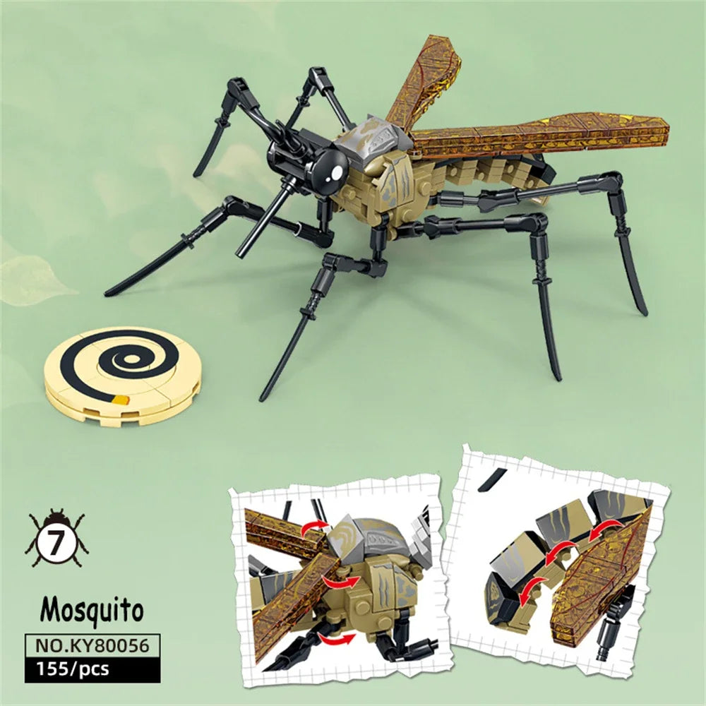 Mosquito Insects Building Blocks Toys Set - Long-Lasting Play for Kids, Great Collectible Models Orchid Mantis Redviidae & More