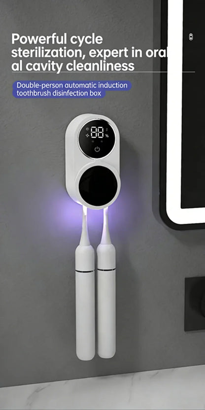 Mini Portable Rechargeable Travel Toothbrush Sterilizer Induction Switch with Charge Display Toothbrush Sterilizer Case