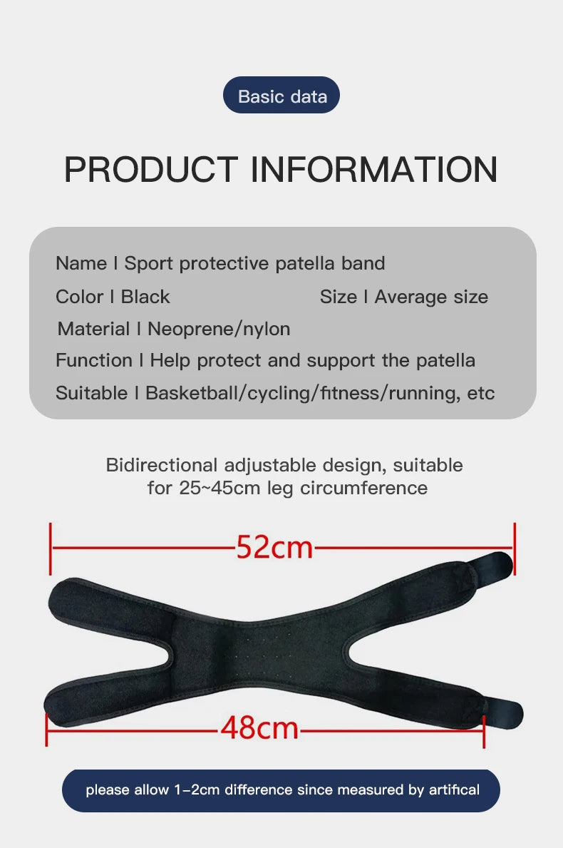 1PC Pressurized Knee Wrap Sleeve Support Bandage Pad Elastic Braces Knee Hole Kneepad Safety Basketball Tennis Cycling