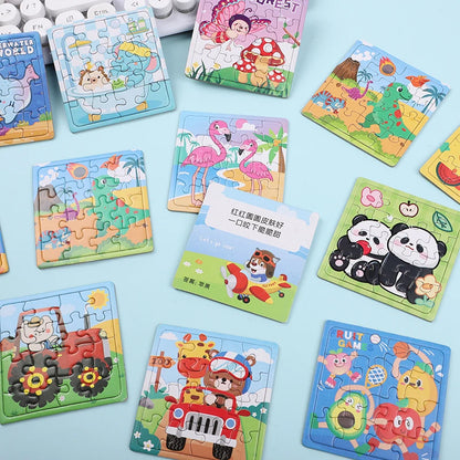10-50Pcs Mini Cartoon Animal Paper Jigsaw Puzzles Educational Toy Kids Birthday Party Favors Gift School Rewards Pinata Fillers